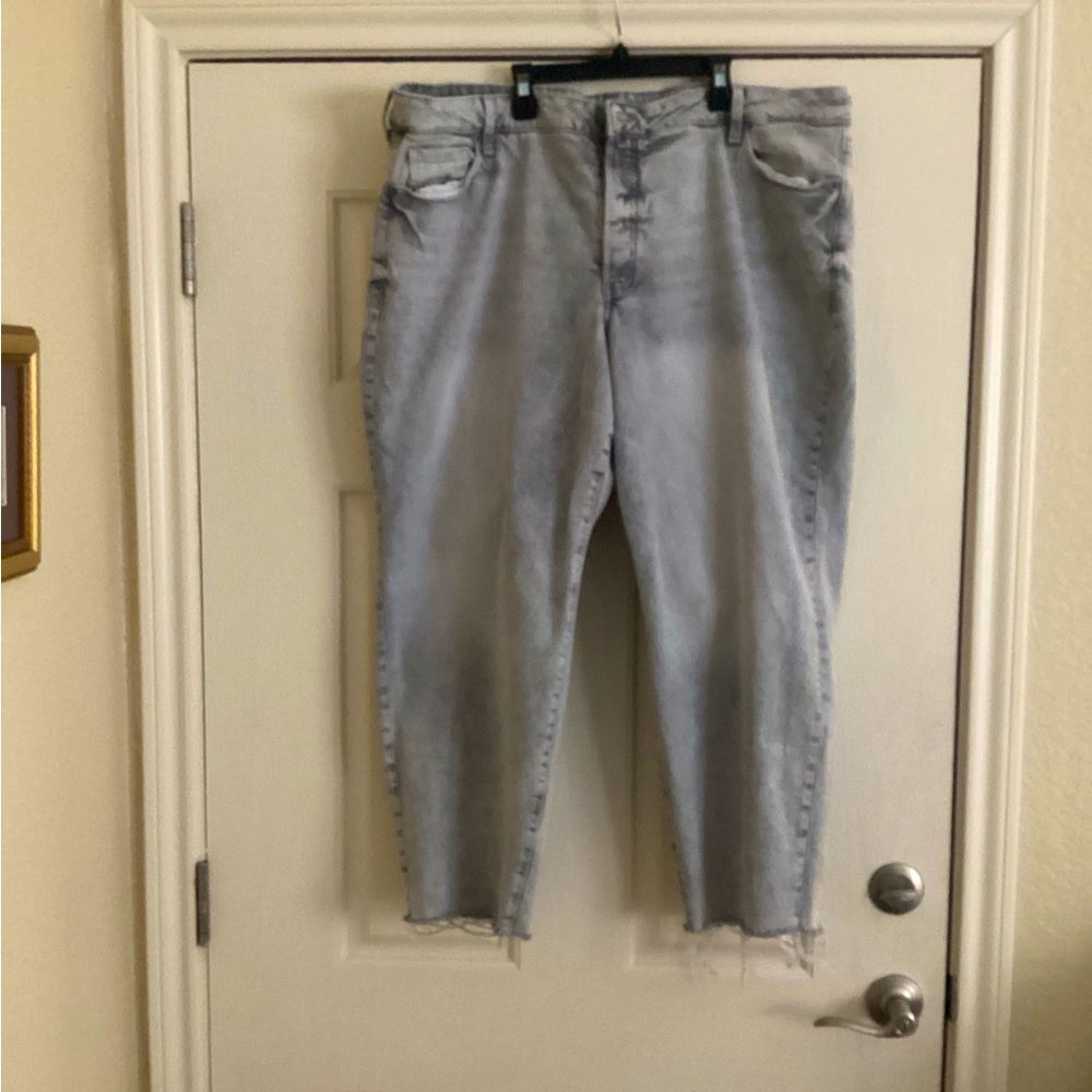 Old Navy OG Straight Gray Distressed Jeans